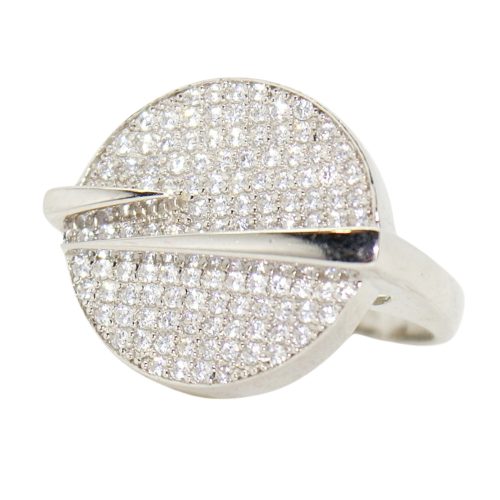 Silver ring with zirconia Saturn
