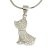 Sitting dog silver pendant