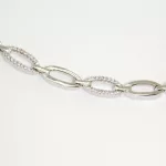 Silver chain bracelet with zirconia stones