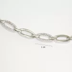 Silver chain bracelet with zirconia stones