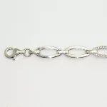 Silver chain bracelet with zirconia stones