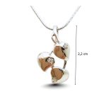 Silver leaf pendant with zirconia stones