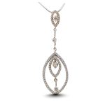 Silver drop pendant with zirconia stones