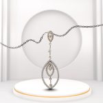Silver drop pendant with zirconia stones