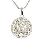 Mother-of-pearl flower silver pendant