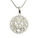 Mother-of-pearl flower silver pendant