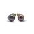 Gray freshwater pearl earrings, 1 cm 