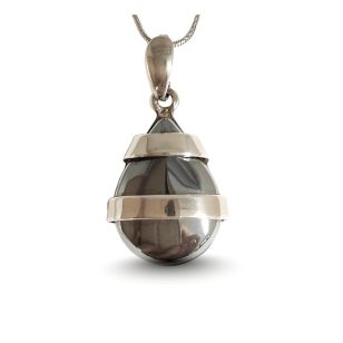 Silver hematite pendant