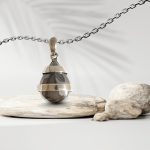 Silver hematite pendant