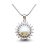 Silver sun pendant with pearl