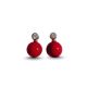 Red Ball Silver earrings
