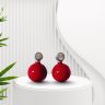 Red Ball Silver earrings