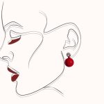 Red Ball Silver earrings