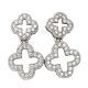 Double clover silver earrings