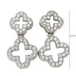 Double clover silver earrings