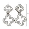 Double clover silver earrings