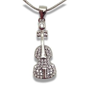 Silver violin pendant