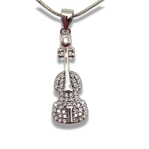 Silver violin pendant