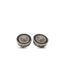 Stone-black silver stud earrings