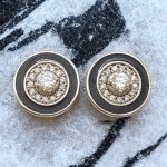 Stone-black silver stud earrings