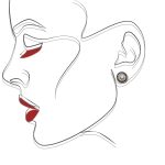 Stone-black silver stud earrings