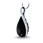 Silver twisted drop pendant with black onyx