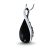 Silver twisted drop pendant with black onyx