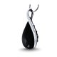 Silver twisted drop pendant with black onyx
