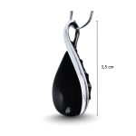 Silver twisted drop pendant with black onyx