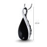 Silver twisted drop pendant with black onyx