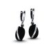 Silver drop / dangle earrings with black onyx