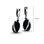 Silver drop / dangle earrings with black onyx