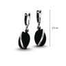 Silver drop / dangle earrings with black onyx