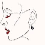 Silver drop / dangle earrings with black onyx