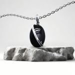 Silver pendant with black onyx