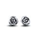 Silver antique rose earrings