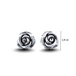 Silver antique rose earrings