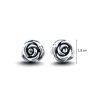 Silver antique rose earrings