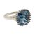 Silver cocktail ring with a spectacular blue stone