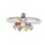 Silver ring with colorful flowers