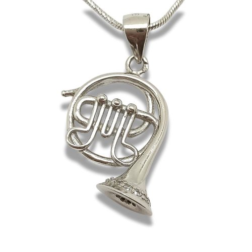 Silver horn pendant