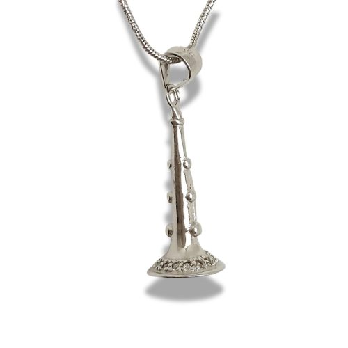 Silver trumpet pendant
