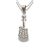 Silver guitar pendant with zirconia stones