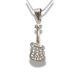 Silver guitar pendant with zirconia stones