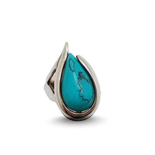 Silver ring with turquoise stone