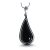 Silver drop pendant with black onyx