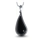 Silver drop pendant with black onyx