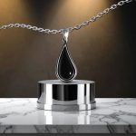 Silver drop pendant with black onyx