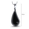 Silver drop pendant with black onyx