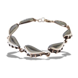 Silver hematite bracelet